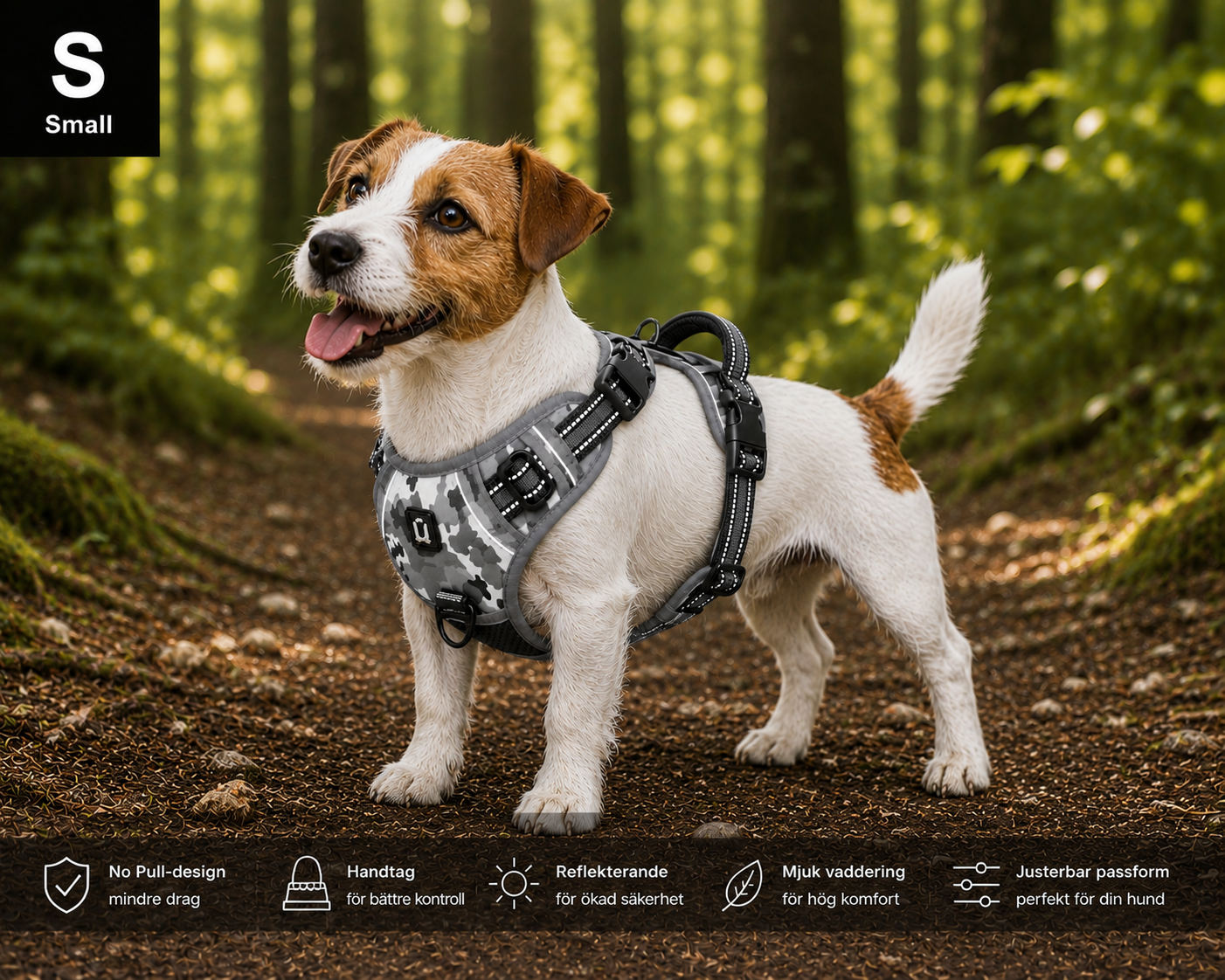 Hundsele – No Pull med Mjuk Vaddering & Handtag