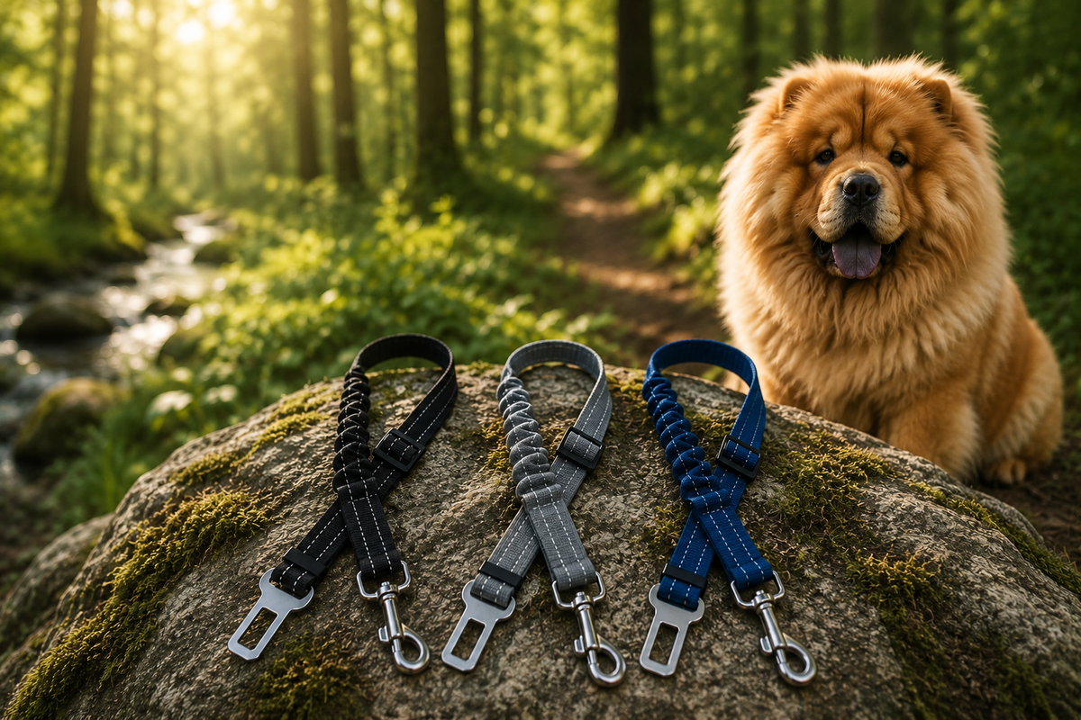 Justerbart bilsäkerhetsbälte för hund – reflekterande & elastiskt