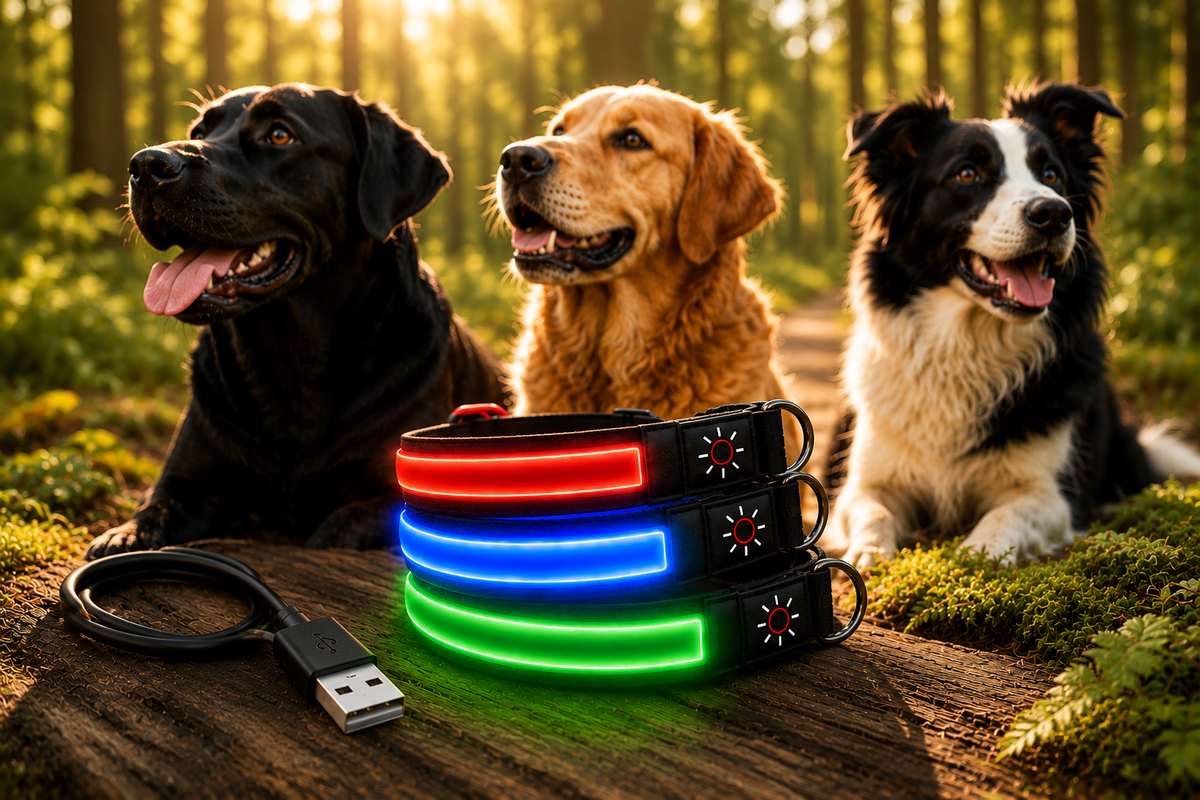 LED hundhalsband – USB-uppladdningsbart & reflekterande
